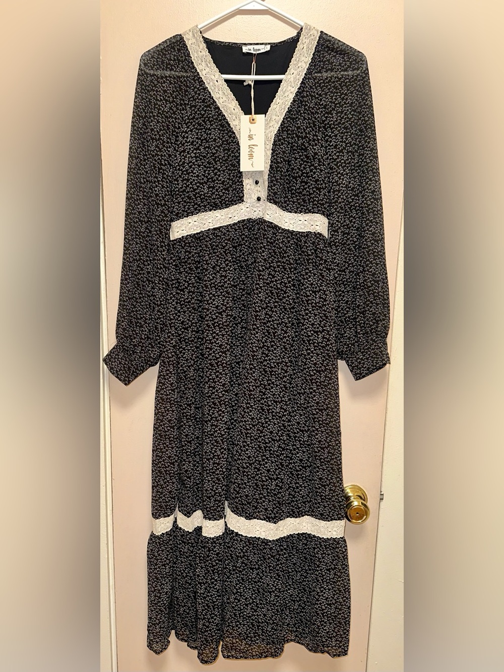 In Loom Lace Trim Dress